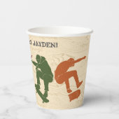 Skate Park Skateboarding Themed Teenies Geburtstag Pappbecher (Rückseite)