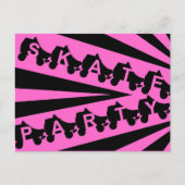 Skate Party: 80er Retro Einladungspostkarte (Vorderseite)