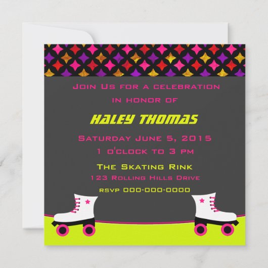 Skate Party Einladung (Rückseite)