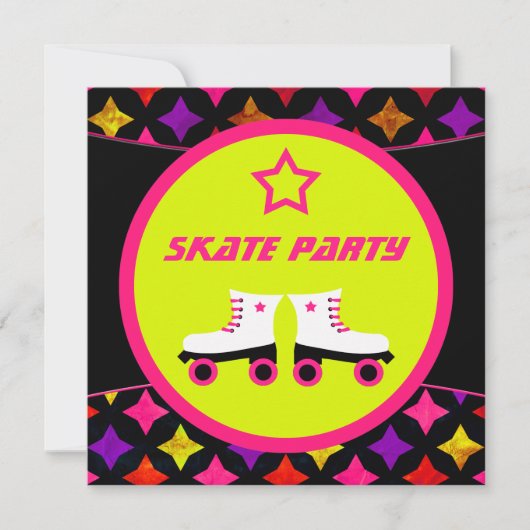 Skate Party Einladung (Vorderseite)