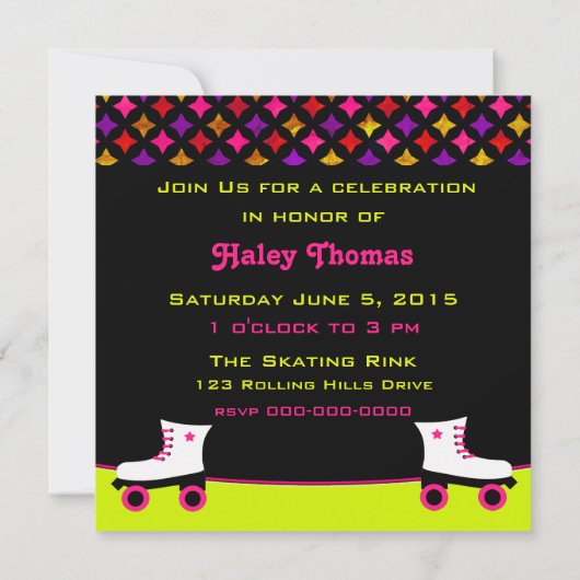 Skate Party Einladung (Rückseite)