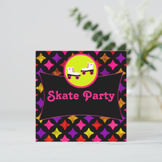 Skate Party Einladung (Stehend Vorderseite)