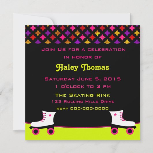 Skate Party Einladung (Rückseite)