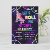 Skate Party Geburtstagseinladung, Roller Skaten Einladung (Stehend Vorderseite)