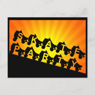 Skate Party: Sonnenstrahlen Einladungspostkarte