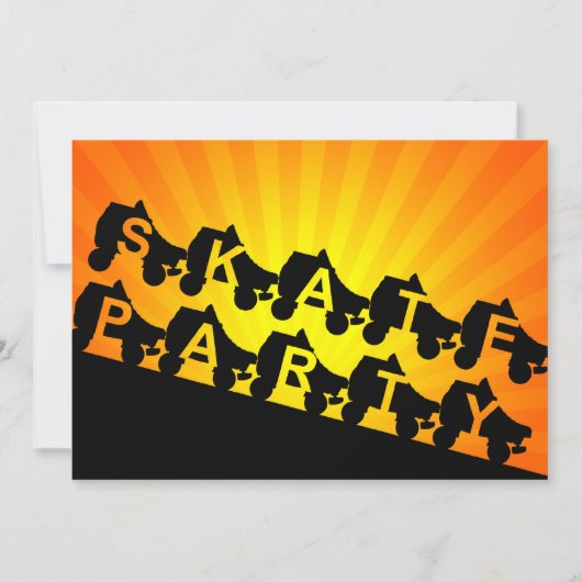 Skate-Party: Sonnenuntergangstrahlen Einladung (Vorderseite)