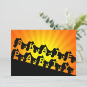 Skate-Party: Sonnenuntergangstrahlen Einladung (Stehend Vorderseite)