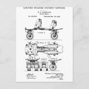 Skate Patent Paper Items Postkarte