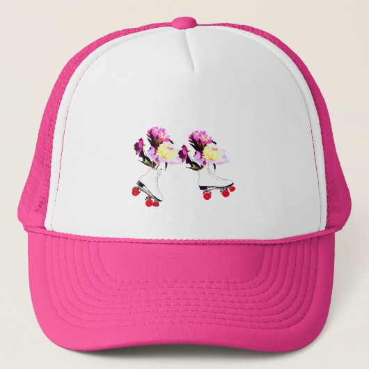 Skate & Peonies Trucker Hat Truckerkappe (Vorderseite)