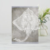 Skate-Pewter-Neutral für Küstengewässer Einladung (Stehend Vorderseite)