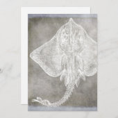 Skate-Pewter-Neutral für Küstengewässer Einladung (Vorne/Hinten)