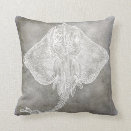 Skate-Pewter-Neutral für Küstengewässer Kissen