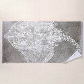 Skate-Pewter-Neutral für Küstengewässer Strandtuch (Vorderseite)