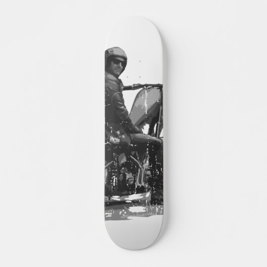 Skate-Plattform mit Chopper-Motorrad-Reiter Skateboard (Vorne)