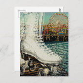 Skate Postcard Santa Monica Pier Roller Skaten Postkarte (Vorne/Hinten)