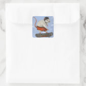 Skate Rat Quadratischer Aufkleber (Tasche)