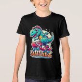 Skate Rex - Cooles Dinosaurier-Tri-Blend-Shirt Tri-Blend Shirt (Vorderseite)