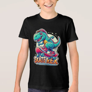 Skate Rex - Cooles Dinosaurier-Tri-Blend-Shirt Tri-Blend Shirt