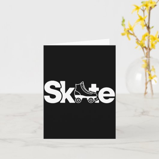 Skate Roller Skate Roller Skating Roller Skater  Karte (Gelbe Blume)