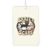 Skate & Scare � Cute Black Cat Roller Skating Over Autolufterfrischer (Vorderseite)