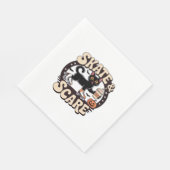 Skate & Scare - Niedliche Black Cat Roller Skaten Serviette (Ecke)