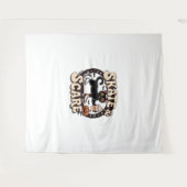 Skate & Scare - Niedliche Black Cat Roller Skaten Wandteppich (Vorderseite (Horizontal))