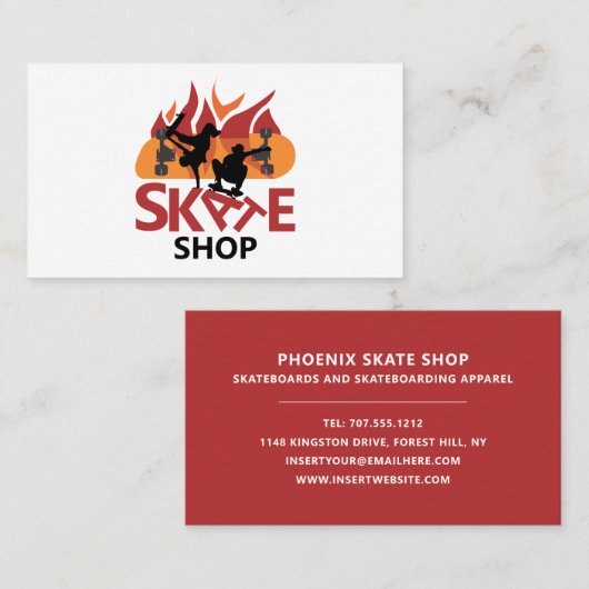 Skate Shop, Skateboarding Visitenkarte (Vorne/Hinten)