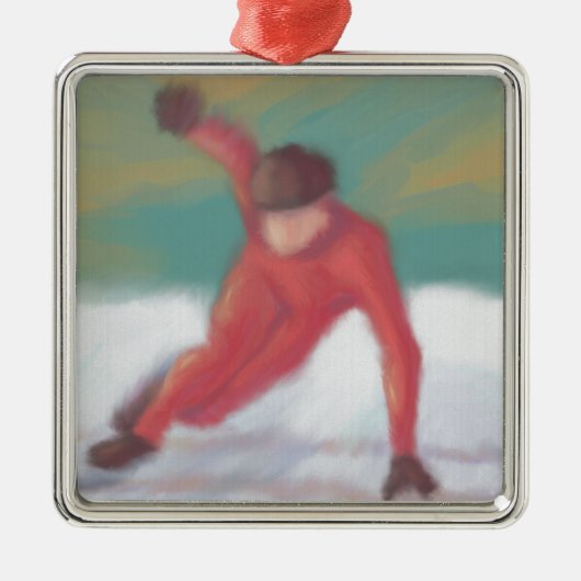 Skate Silbernes Ornament (Vorne)