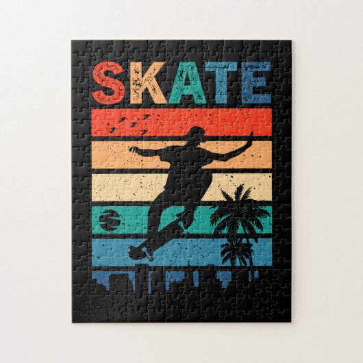 Skate Skateboarder-Geschenk Skateboard Retro Puzzle (Vertikal)