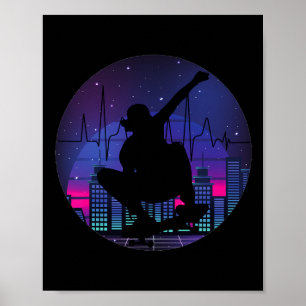 Skate Skateboarder Skateboard Liebhaber Herzschlag Poster