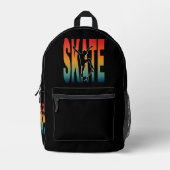 Skate Skateboarding Silhouette Bedruckter Rucksack (Vorderseite)
