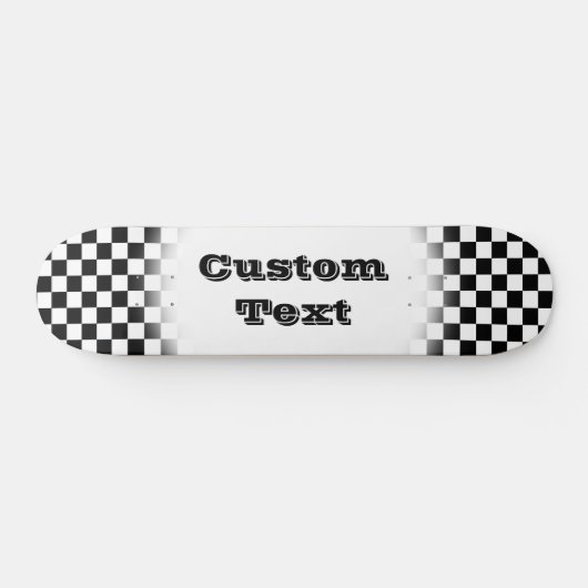 Skate-Skateboards Schachbrett Pattern-Schwarz-Weiß Skateboard (Horizontal)