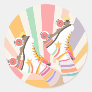 Skate Skaten Cupcake Topper Sticker Tag