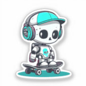 Skate SkullBot Aufkleber (Vorderseite)