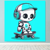 Skate SkullBot Leinwanddruck (Insitu (Holzboden))