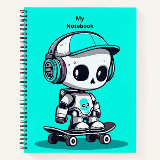Skate SkullBot Notizblock (Vorderseite)