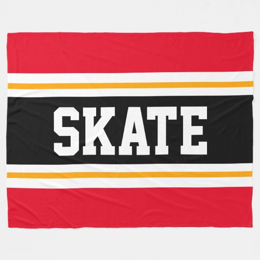 SKATE Spaß Breite helle, schwarze Streifen Fleecedecke (Vorderseite (Horizontal))