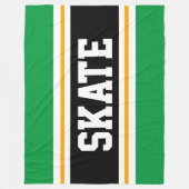 SKATE Spaß Breite, hellgrüne schwarze Streifen Fleecedecke (Vorderseite)