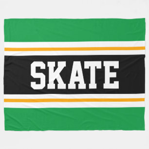 SKATE Spaß Breite, hellgrüne schwarze Streifen Fleecedecke