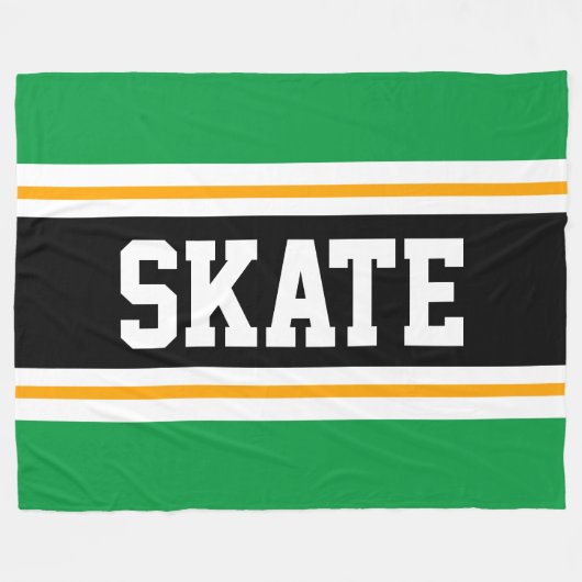 SKATE Spaß Breite, hellgrüne schwarze Streifen Fleecedecke (Vorderseite (Horizontal))