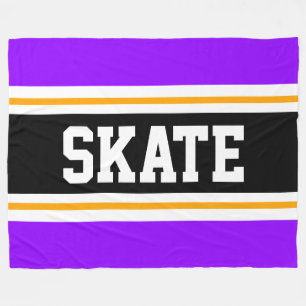 SKATE Spaß WEIT Helle Lila Racing Streifen Fleecedecke