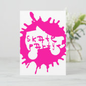 Skate splatz Party Einladung (Stehend Vorderseite)
