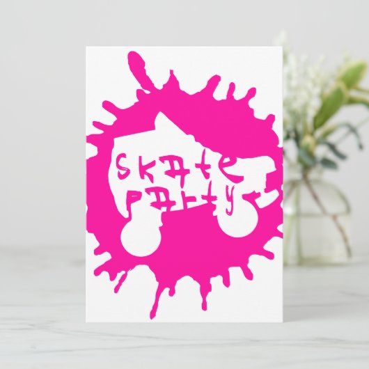 Skate splatz Party Einladung (Stehend Vorderseite)