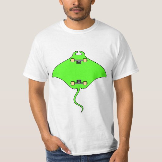 SKATE-STRAHLSTINGRAYskateboard-FISCHEN-SPASS T-Shirt (Vorderseite)