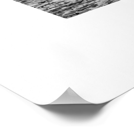 Skate surfen am Strand schwarz-weißes Poster (Ecke)