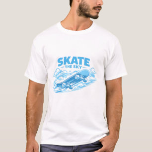 Skate The Sky – Blauer Drift T-Shirt