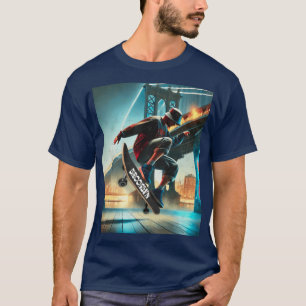 Skate-Tricks unter der Brooklyn Bridge NYC Straße T-Shirt