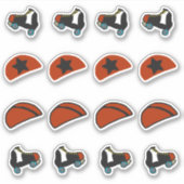 Skate und Helmabdeckung Roller Derby Stickers Aufkleber (Vorderseite)