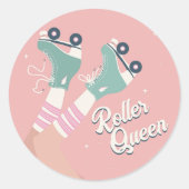 Skate und Kassettenbänder für Retro-Rollen Runder Aufkleber (Vorderseite)