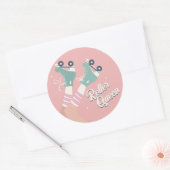 Skate und Kassettenbänder für Retro-Rollen Runder Aufkleber (Umschlag)